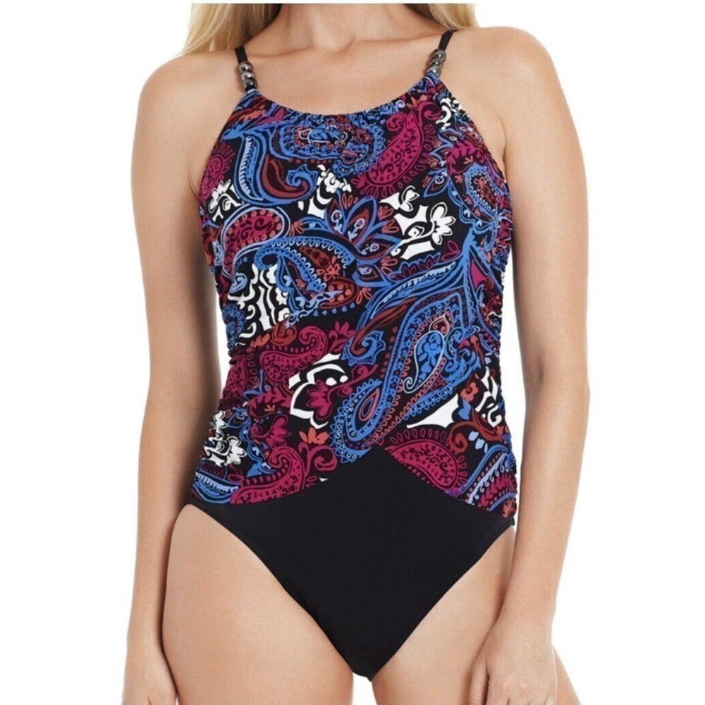 MAGICSUIT BY MIRACLESUIT PERSIA LISA UNDERWIRE SLIMMING SWIMSUIT ONE PIECE Sz-10